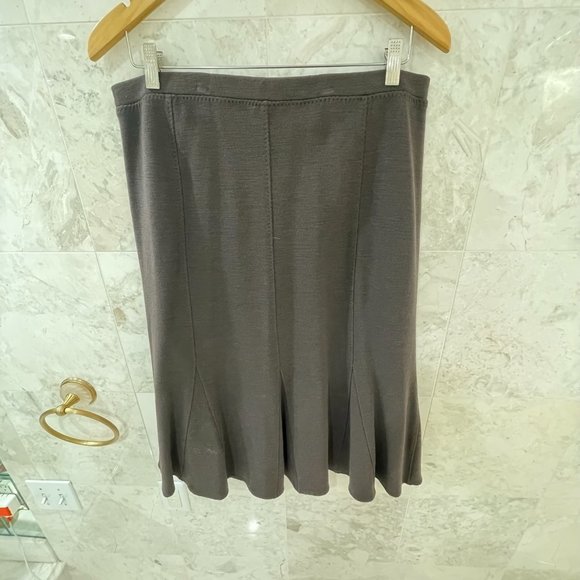 EILEEN FISHER {P/L} Tulip Skirt Chocolate Brown - Picture 6 of 6